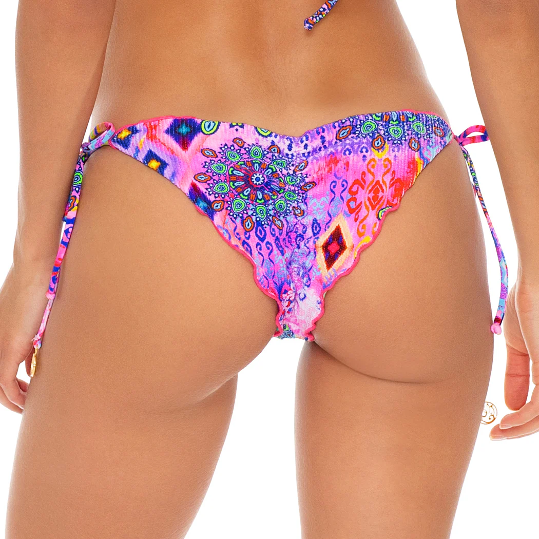 PINK LAGOON - Wavy Ruched Back Brazilian Tie Side Bottom - Image 2