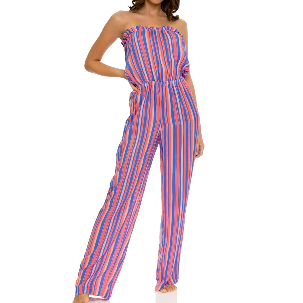 PLAY TIME - Strapless Ruffle Jumpsuit
