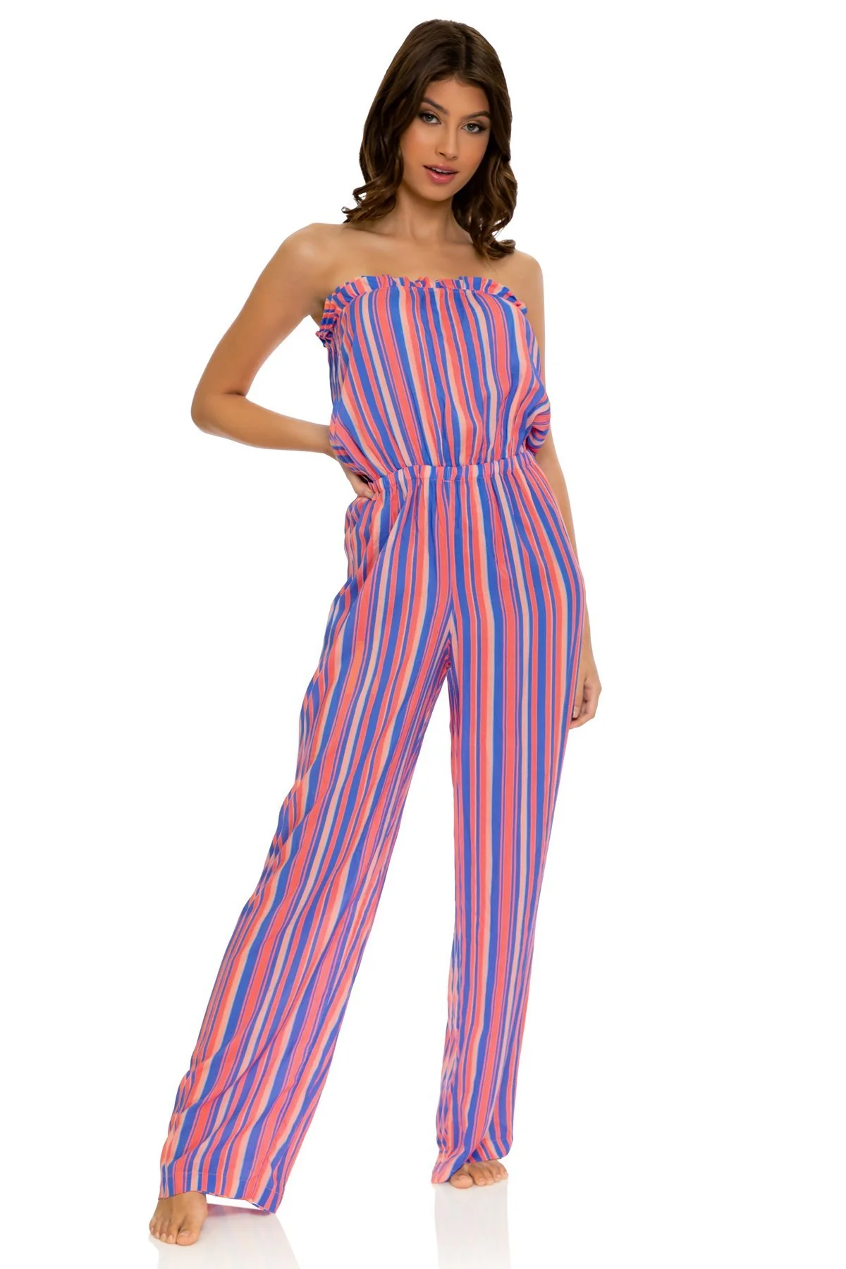 PLAY TIME - Strapless Ruffle Jumpsuit - Image 3