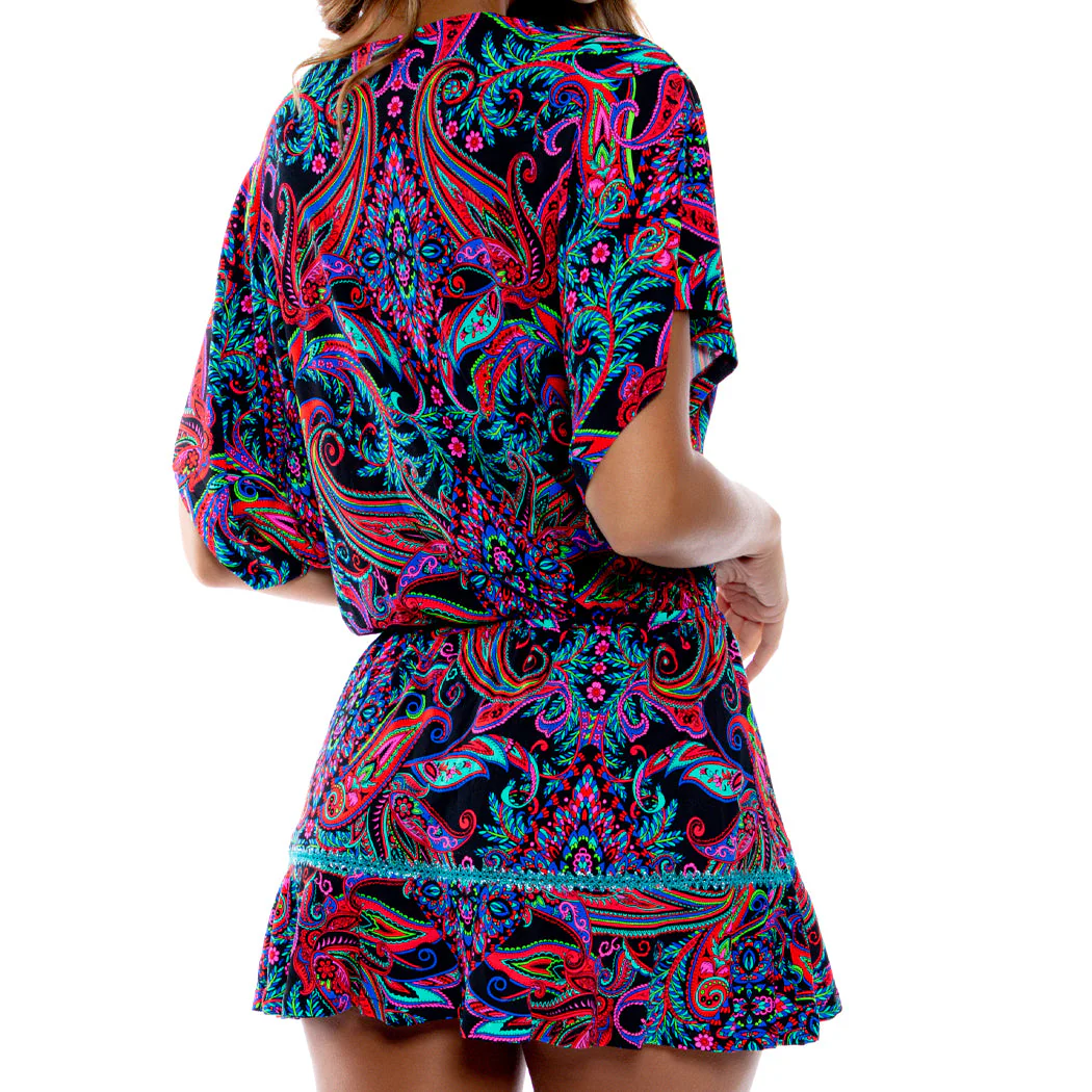 QUE LINDA - Playera V Neck Ruffle Dress - Image 2