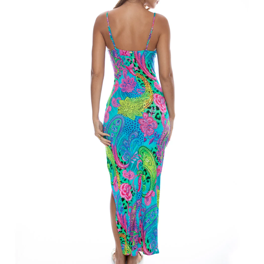SEAGLASS FANTASY - Fitted Side Slit Maxi Dress - Image 2
