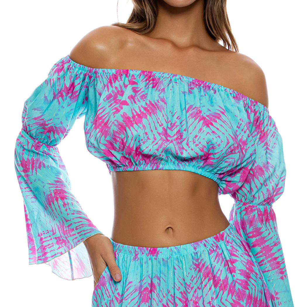 SHOCK WAVES - Off The Shoulder Flre Sleeve Top