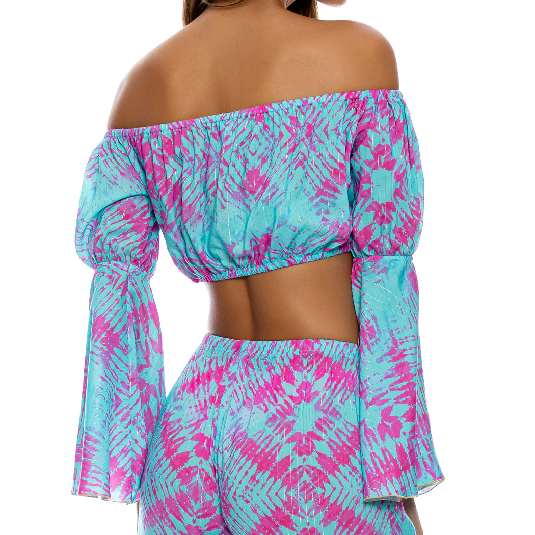 SHOCK WAVES - Off The Shoulder Flre Sleeve Top - Image 2