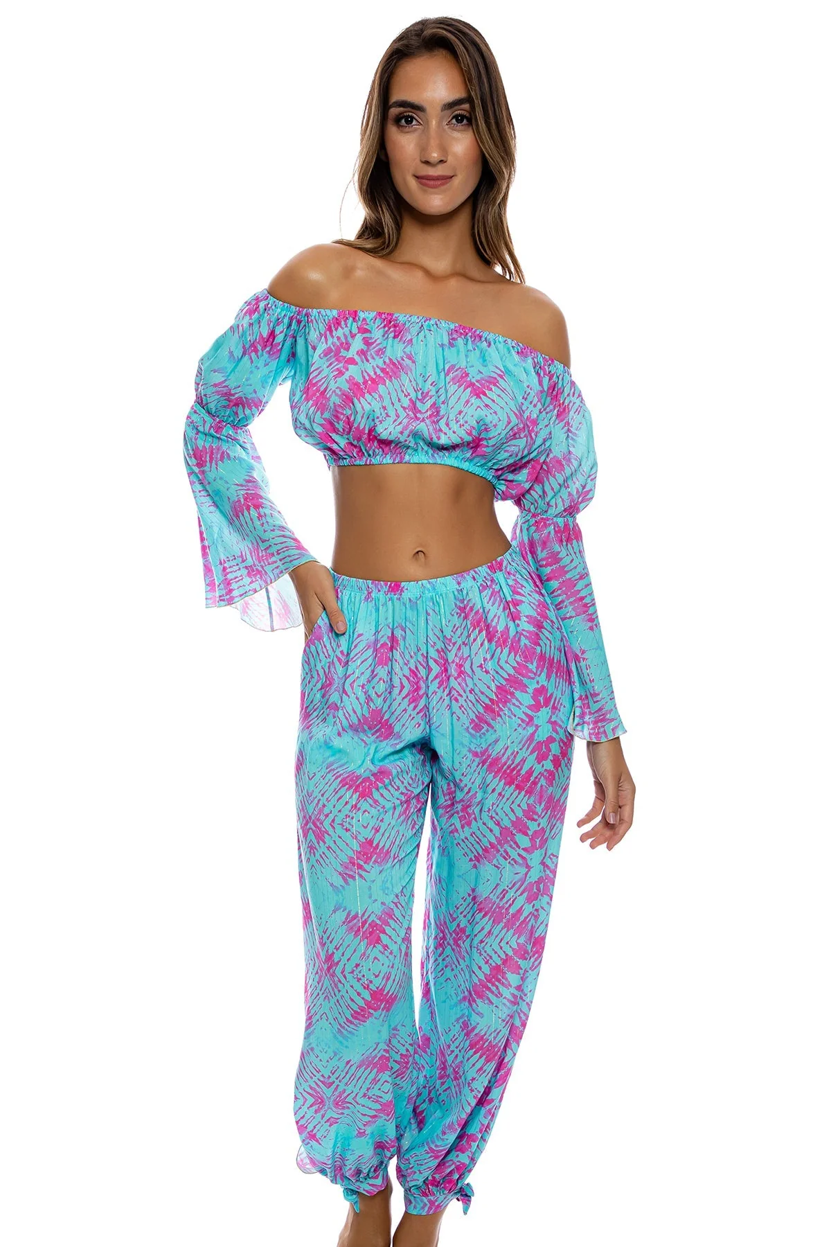 SHOCK WAVES - Off The Shoulder Flre Sleeve Top - Image 3