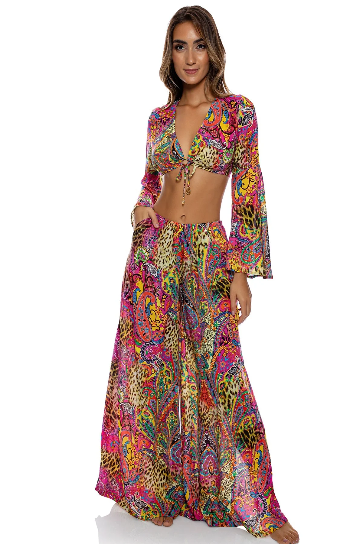 SHORE THING - Bell Sleeve Crop Top - Image 3