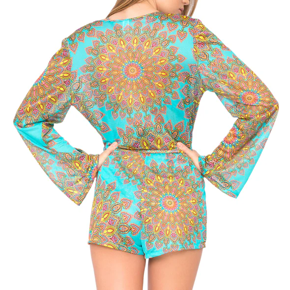 SUEÑOS ESTRELLADOS - Wrap Front Long Sleeve Romper - Image 2