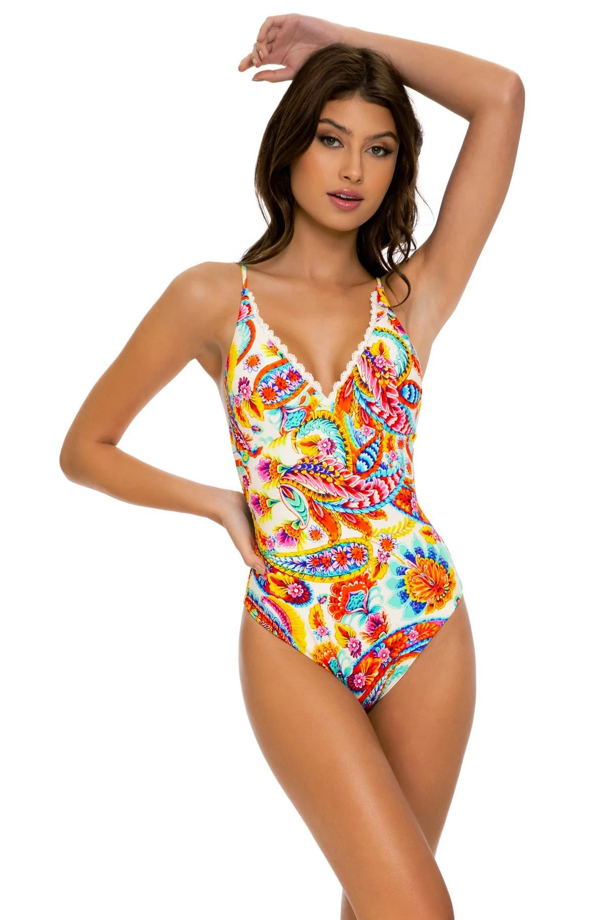 SUMMER LOVE - Laced Up Back High Leg One Piece - Image 3