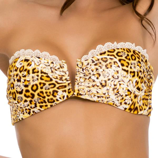 SWEET ESCAPE - Gold V Ring Bandeau Top
