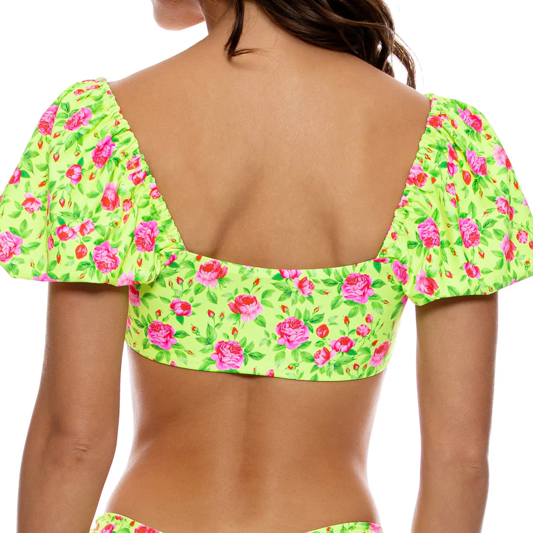 TI AMO - Puff Sleeve Bralette Top - Image 2