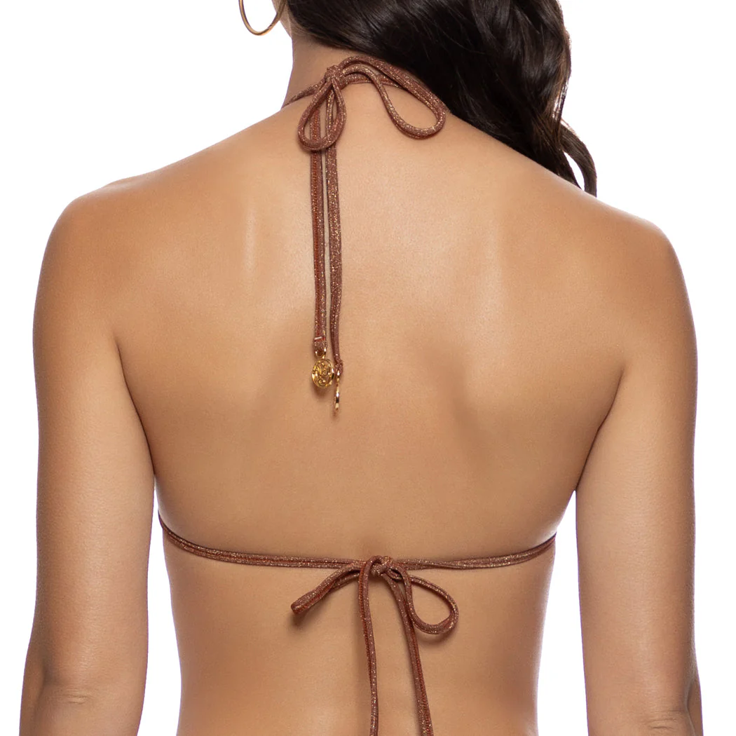 TOASTED GLOW - Molded Push Up Bandeau Halter Top - Image 2