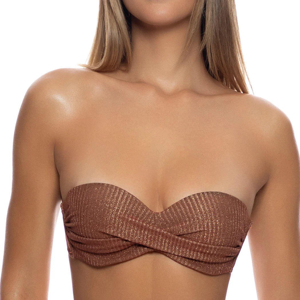 TOASTED GLOW - Underwire Push Up Bandeau Top
