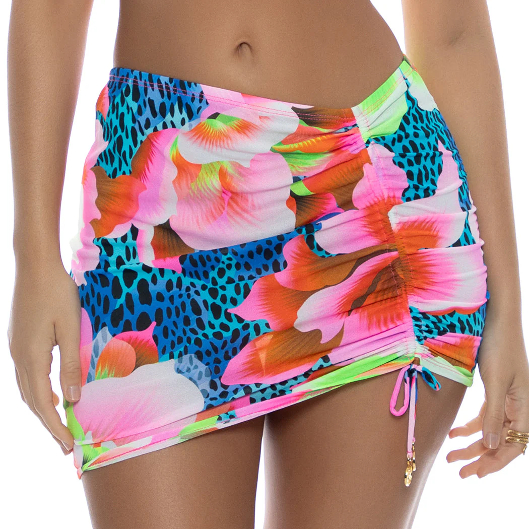 TROPICAL ILLUSIONS - Scrunch Up Mini Skirt