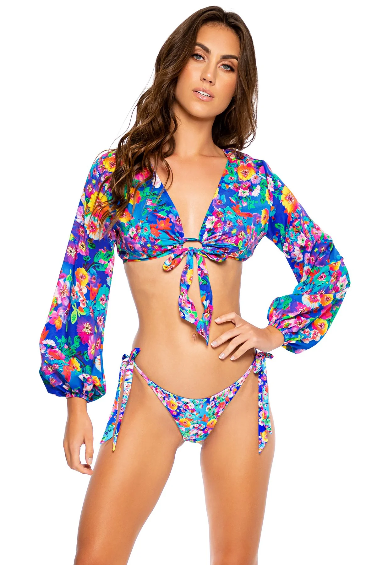 WATER BLOSSOMS - Tie Front Crop Top - Image 5