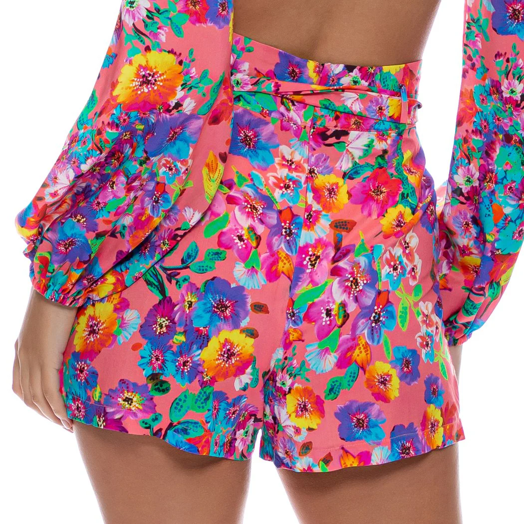 WATER BLOSSOMS - Tie Waist Bermuda Shorts - Image 4
