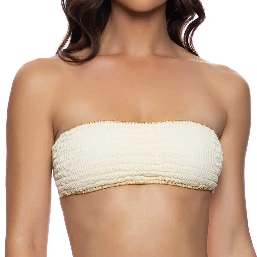 WHITE SANDS - Luxe Stitch Free Form Bandeau Top