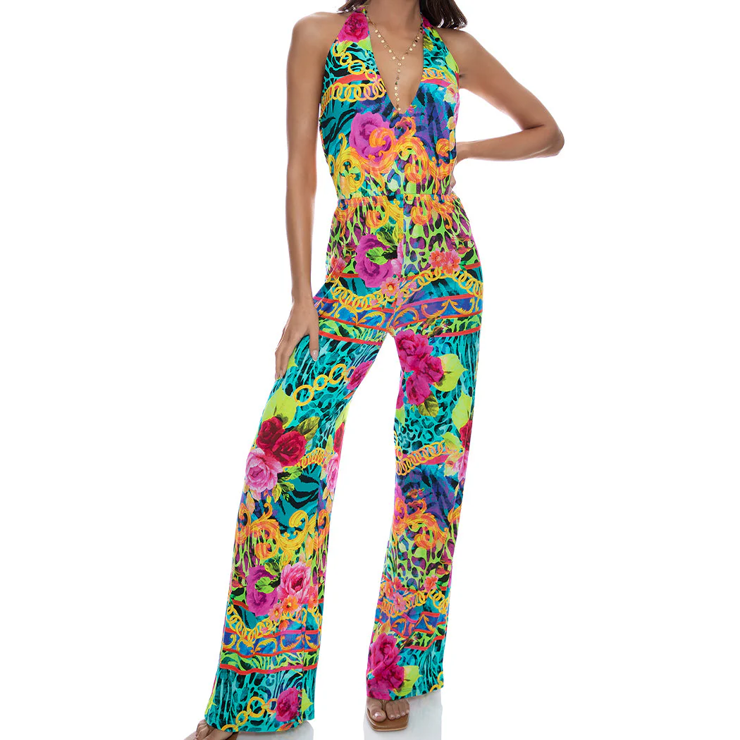 WILD BLOOMS - Halter Jumpsuit