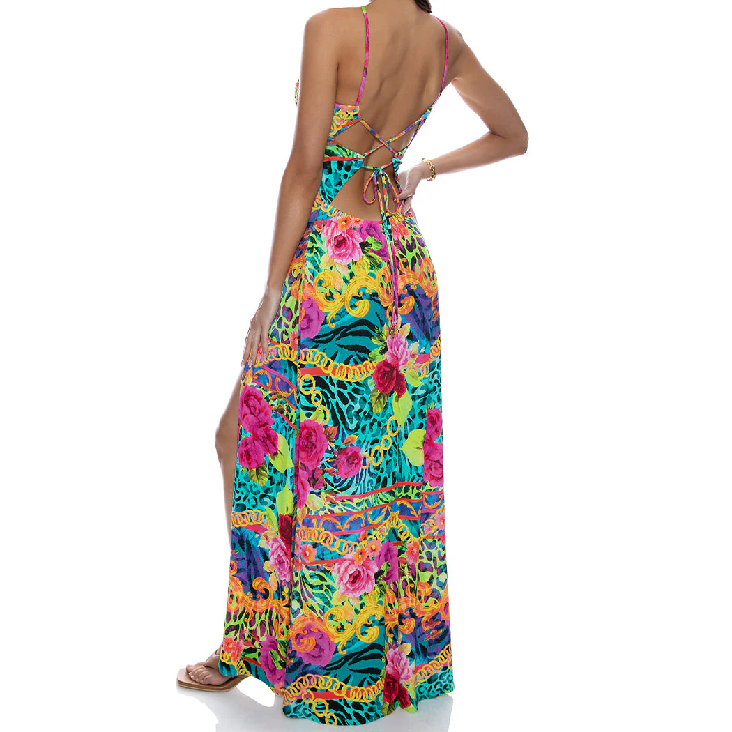 WILD BLOOMS - Halter Ring Long Dress - Image 2