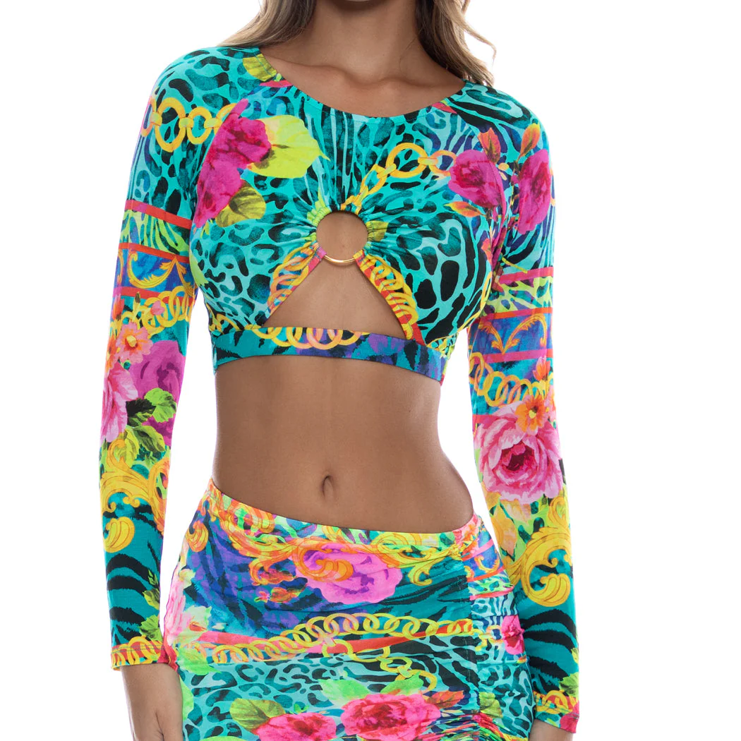 WILD BLOOMS - Peek A Boo Ring Long Sleeve Top