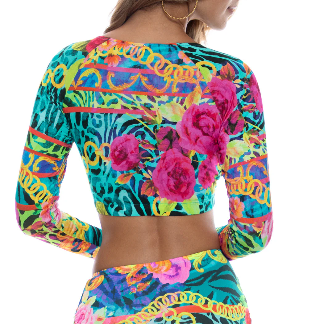 WILD BLOOMS - Peek A Boo Ring Long Sleeve Top - Image 2